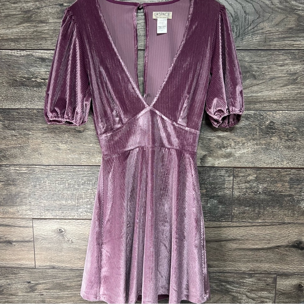 L*SPACE Metallic Velvet Mini Dress – Size S